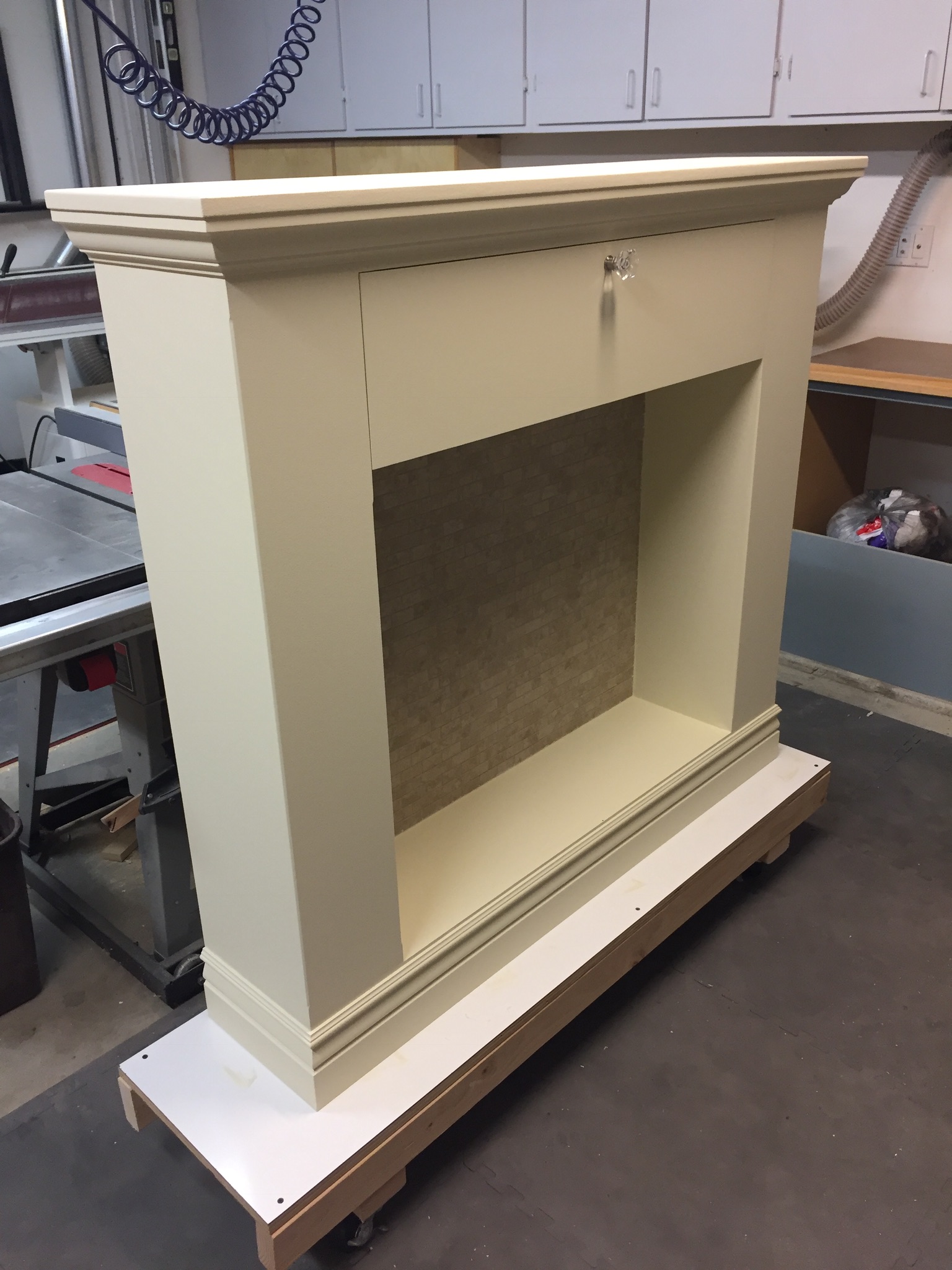 Faux Fireplace with door closed